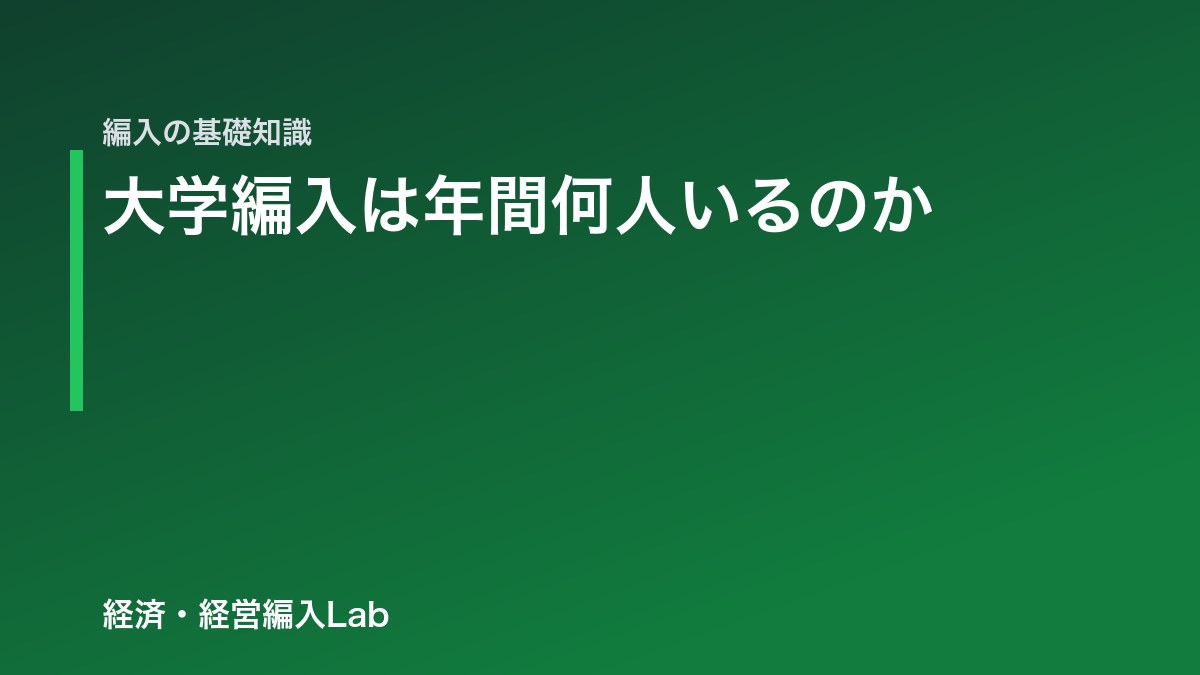 大学編入は年間何人？公的統計で分かること・分からないこと