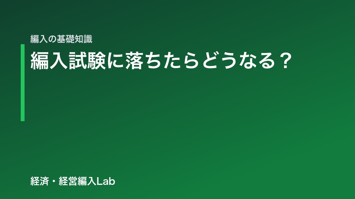 編入試験に落ちたらどうなる？併願パターンと出願戦略【2027年度カレンダー】